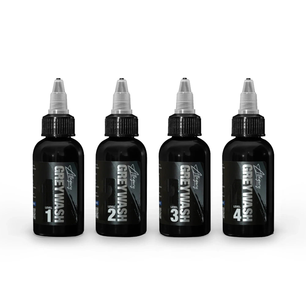 Greywash Set Of 4 — Allegory Premium Tattoo Ink — 2 oz.