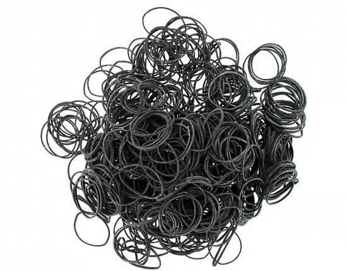 Black #12 Rubber Bands - 1/4lb Bag